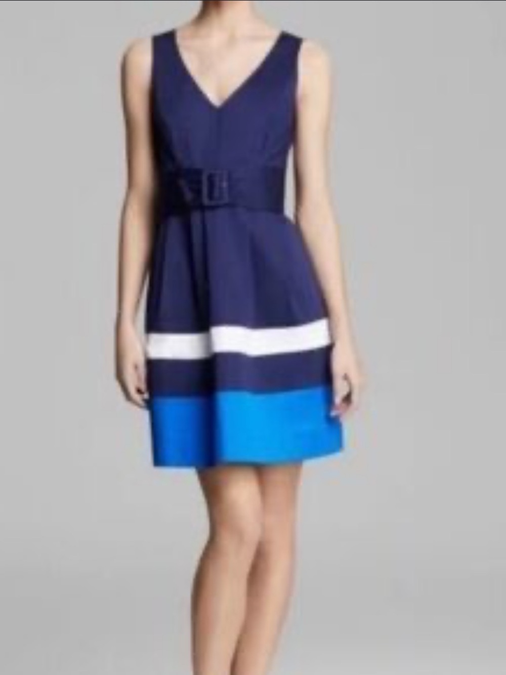 kate spade Yellow and White Belted Midi Dress size 6 100% Cotton Preppy Luxury - Picture 2 of 15